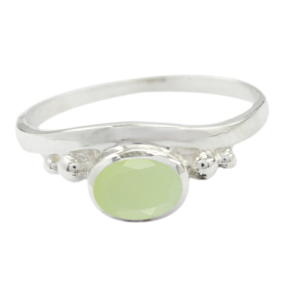 Good Gemstones Oval Faceted Prehnite ring