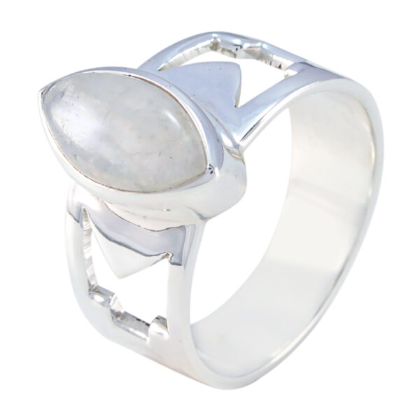 Natural Gemstone  Marquise Cabochon Rainbow Moonstone ring